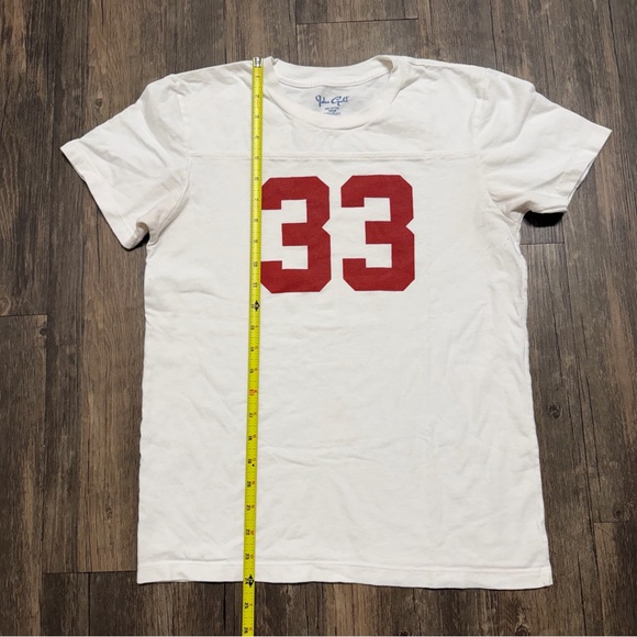 Brandi Melville John Galt White Graphic T- Shirt Red Printed 33 Cotton Stretch - Picture 5 of 6